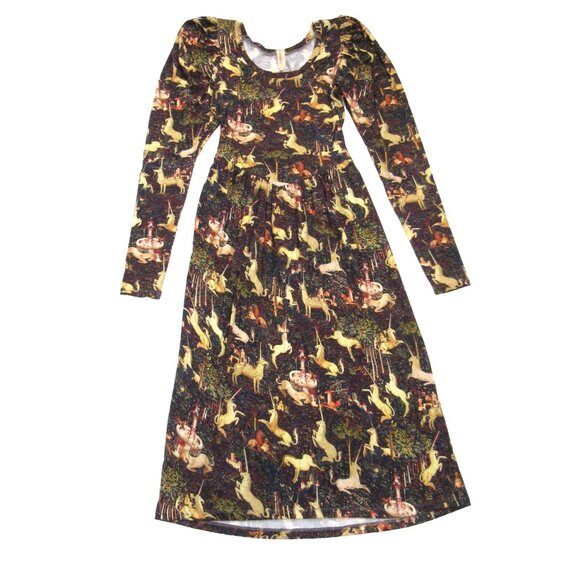 NWT Samantha Pleet Regal Midi in Midnight Tapestry Print Jersey Dress L - Picture 3 of 13